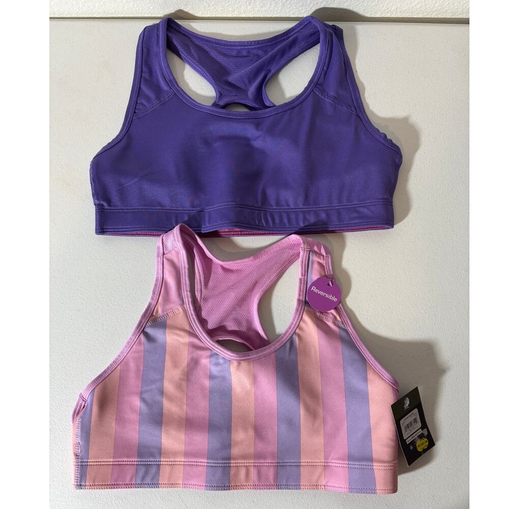 Athletic Works NEW Girls Size XL Moisture Wicking Breathable Sports Bras 2-Pack